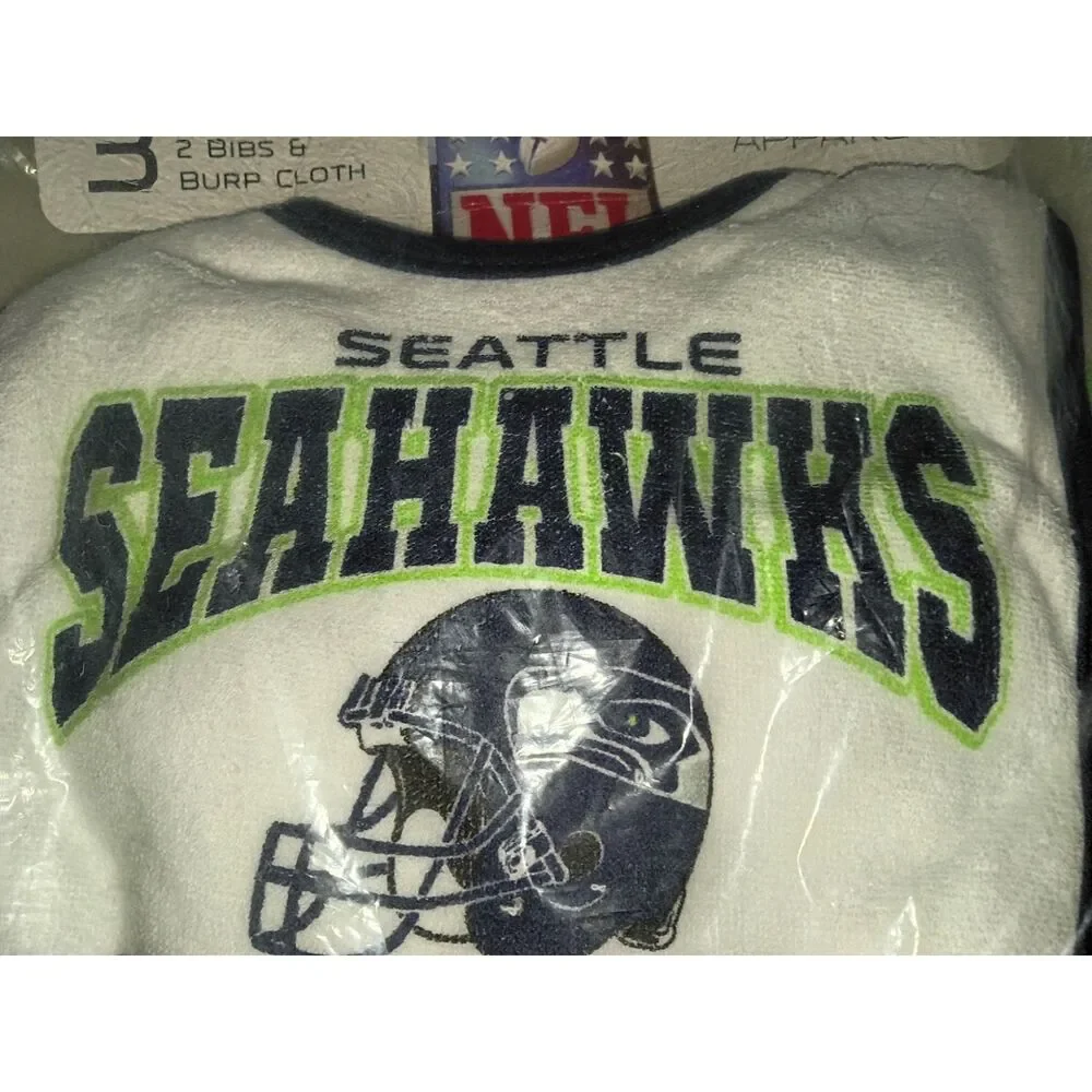 Seattle Seahawks NFL baby bibs and burp cloth